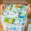 1-Pack Clear Storage Box Container,Family First Aid Box Medicine Box Organizer Plastic Medicine Storage Kit,First Aid Storage Box with Handles,...