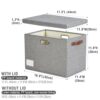 17" Large Collapsible Storage Bins with Lids, Stackable Closet Organizers with PU Handle and Labels, 3-Pack Decorative Fabric Storage Boxes for...