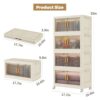 28 Qt Plastic Storage Bins with Lid, Collapsible Closet Organizer and Storage Drawers, Stackable Storage Containers with Wheels, Clothes Storage...