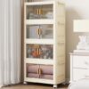 28 Qt Plastic Storage Bins with Lid, Collapsible Closet Organizer and Storage Drawers, Stackable Storage Containers with Wheels, Clothes Storage...