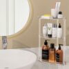 3 Tier Acrylic Bathroom Counter Organizer and Storage Clear Corner Bathroom Countertop Organizer, 3 Tier Corner Storage Shelf Vanity Trays, Home...