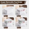 4-Tier Portable Medicine Cabinet Organizer, Large Medicine Storage Box with Handle, Plastic First Aid Box Empty, Multipurpose Medical Supply...