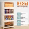 4 Tier Stackable Plastic Storage Bins with Lid and Wheels - 23 QT Closet Organizers and Storage, Foldable Storage Containers, Organization and...