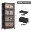 50QT Plastic Storage Bins with lids, Stackable Collapsible Storage Containers with Wheels, Closet Organizer and Storage Drawers, Clothes Storage...
