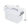 6-Pack Home Storage Bins, Plastic Container, Latching Box with Handle (Grey handle)