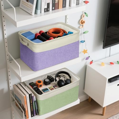 BALEINE 3 Pack Fabric Storage Bins for Shelves, Linen Storage Baskets for Organizing, Decorative Closet Bins for Clothes, Home (Grey, 15"x11"x9.5") BALEINE 3 Pack Fabric Storage Bins for Shelves, Linen Storage Baskets for Organizing, Decorative Closet Bins for Clothes, Home (Grey, 15"x11"x9.5")
