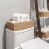 CubesLand Paper Rope Scalloped Edge Decor Baskets for Home, Living Room, Bedroom, Toilet Basket for Over Toilet Storage Shelf, End Table, Shelves...