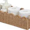 CubesLand Paper Rope Scalloped Edge Toilet Paper Storage Basket, Small Living Room, Bedroom Decor Baskets for Over Toilet Storage Shelf, End Table,...