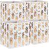 DII Non Woven Polyester Storage Bin, Metallic Pineapple, White & Gold, Small Set of 4