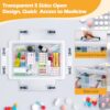 Extra Large Medicine Storage Box with Handles, First Aid Box Clear Medical Supply Organizer with Removable Tray, Multipurpose Plastic Medicine...