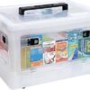 Extra Large Medicine Storage Box with Handles, First Aid Box Clear Medical Supply Organizer with Removable Tray, Multipurpose Plastic Medicine...
