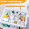 Extra Large Medicine Storage Box with Handles, First Aid Box Clear Medical Supply Organizer with Removable Tray, Multipurpose Plastic Medicine...