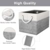 Fab totes Storage Bins [3-Pack], Foldable Storage Baskets for Organizing Toys, Books, Shelves, Closet, Large Storage Box with Rope Handles, Sturdy...