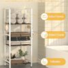Free Standing Towel Racks for Bathroom with U-Shaped Detachable Dividers, 3-Tier Floor Towels Holder Stand with Shelf & 8 S-Hooks, Metal Pool Towel...