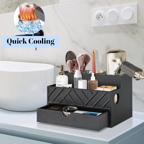 Hair Tool Organizer, Hair Dryer Holder with Drawer, Bathroom Countertop Organizer for Bathroom Accessories, Blow Dryer Organizer for Hair Styling...