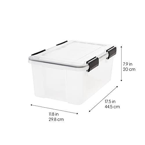 IRIS USA WeatherPro 19 Qt Storage Bins with Lids, 6 Pack, BPA-Free Plastic Gasket Box with Tight Latch and Seal, Stackable Nestable Tote Tub -... IRIS USA WeatherPro 19 Qt Storage Bins with Lids, 6 Pack, BPA-Free Plastic Gasket Box with Tight Latch and Seal, Stackable Nestable Tote Tub -...
