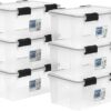 IRIS USA WeatherPro 19 Qt Storage Bins with Lids, 6 Pack, BPA-Free Plastic Gasket Box with Tight Latch and Seal, Stackable Nestable Tote Tub -...