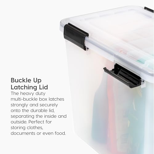 IRIS USA WeatherPro 19 Qt Storage Bins with Lids, 6 Pack, BPA-Free Plastic Gasket Box with Tight Latch and Seal, Stackable Nestable Tote Tub -... IRIS USA WeatherPro 19 Qt Storage Bins with Lids, 6 Pack, BPA-Free Plastic Gasket Box with Tight Latch and Seal, Stackable Nestable Tote Tub -...