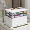 JOYBOS 3-Tier Medicine Storage Box Cabinet, Empty First Aid Kit Portable Medical Supply Organizer with Leather Handle for Home