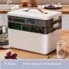 JWShang 3-Tier Medicine Storage Box with Leather Handle Portable Partitioned Medicine Cabinet with Moisture-Proof Empty First Aid Kit Organizer for...