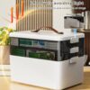 JWShang 3-Tier Medicine Storage Box with Leather Handle Portable Partitioned Medicine Cabinet with Moisture-Proof Empty First Aid Kit Organizer for...
