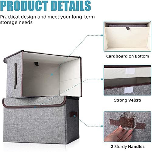 Large 22 Quart Linen Fabric Foldable Storage Bin Cube Organizer Basket with Flip-Top Lid & Handles, Clothes Blanket Box for Home, Office, Closet,... Large 22 Quart Linen Fabric Foldable Storage Bin Cube Organizer Basket with Flip-Top Lid & Handles, Clothes Blanket Box for Home, Office, Closet,...