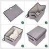 Large 22 Quart Linen Fabric Foldable Storage Bin Cube Organizer Basket with Flip-Top Lid & Handles, Clothes Blanket Box for Home, Office, Closet,...