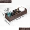 [Larger Compartments] Toilet Tank Topper Paper Basket - Multiuse Hand Woven Plastic Wicker Basket with Divider for Organizing, Rustic Farmhouse...