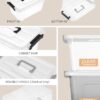 NUMIFUN Plastic Storage Bins with Lids 6 Pack Storage Organizer, 7 Quart Stackable Storage Bins with Buckle Lids and Handle easy for Home Office...