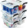 NUMIFUN Plastic Storage Bins with Lids 6 Pack Storage Organizer, 7 Quart Stackable Storage Bins with Buckle Lids and Handle easy for Home Office...