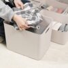 Plastic Storage Baskets With Lid Organizing Container Lidded Knit Storage Organizer Bins for Shelves Drawers Desktop Closet Playroom Classroom...