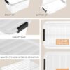 Plastic Storage Bins with Lids 6 Pack, 7 Quart Storage Containers With Black Buckle Latch, Stackable Storage Organizers for Home Pantry Office...