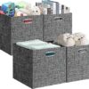 Posprica 13x15x13in Collapsible Storage Bins, Fabric Foldable Cube Storage Boxes, Decorative Storage Baskets Organizer for IKEA Kallax, Shelves,...
