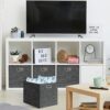 Posprica 13x15x13in Collapsible Storage Bins, Fabric Foldable Cube Storage Boxes, Decorative Storage Baskets Organizer for IKEA Kallax, Shelves,...