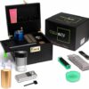 Premium Bamboo Lock Box with Sliding Accessory Tray – 21 Piece Storage Kit with Jars, Prep Tools & More – Privacy Storage Box for Home Organization...