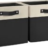 RiverRidge Kids storage bins - 10.5 Cube Storage Organizer with Handles – Black Two-Tone closet organizers and storage for Toys, Shoes & More -...