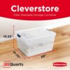 Rubbermaid Cleverstore 95 Qt Clear Storage Bins with Latching Lids, 4-Pack, Stackable, BPA-Free, Made in USA