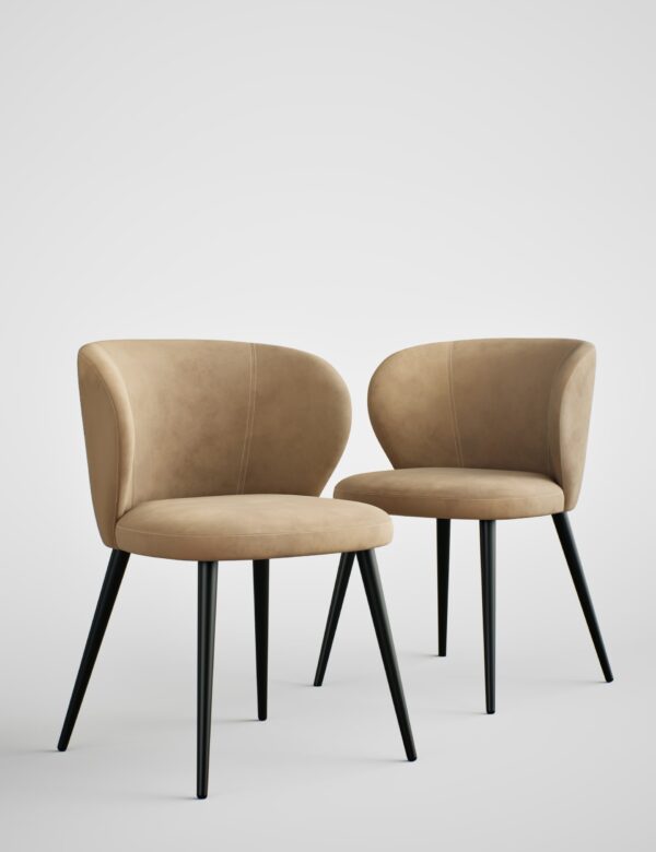 Set of 2 Molly Curve Dining Chairs Set of 2 Molly Curve Dining Chairs