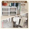 Storage Bins with Lids,4 Tier Stackable Storage Bins with Drawers,4 Pack Collapsible Plastic Storage Boxes with Wheel-1 Lid,23QT Foldable...