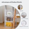 Storage Bins with Lids, 6 Pack Clear Plastic Storage Containers with Magnetic Acrylic Door, 19 Qt Stackable Storage Box for Home,Office Organizing