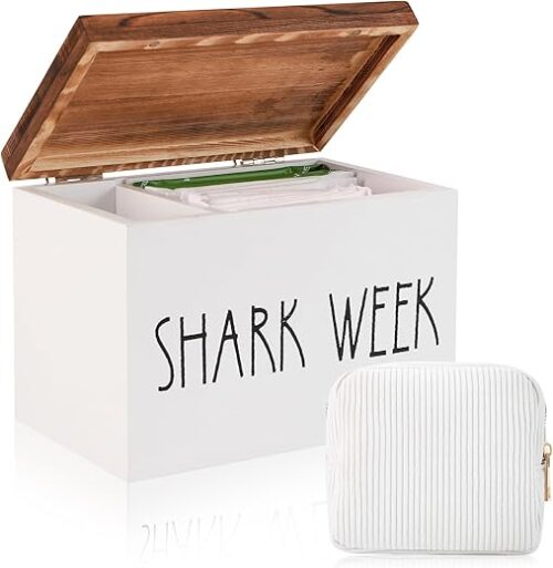 Tampon Holder for Bathroom,Feminine Products Organizer,Shark Week Tampon Storage,Tampon Dispenser,Farmhouse Bathroom Storage Container,Bathroom...