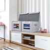 Univivi Fabric Foldable Storage Boxes [4-Pack] Large Collapsible Stackable Storage Bins with Lids, Closet Organizers and Storage Cube Basket for...
