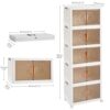 VECELO 16 Gal Stackable Storage Bins with Lid, 5 Pack Plastic Collapsible Storage Cabinet, Foldable Folding Box Organizer Container Cart with Wheel...