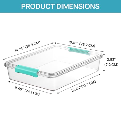 Vtopmart 6 Qt Plastic Storage Bins with Lids, Clear Sensory Bins, Arts Crafts Organizers and Storage, Stackable Containers for Home Office and...