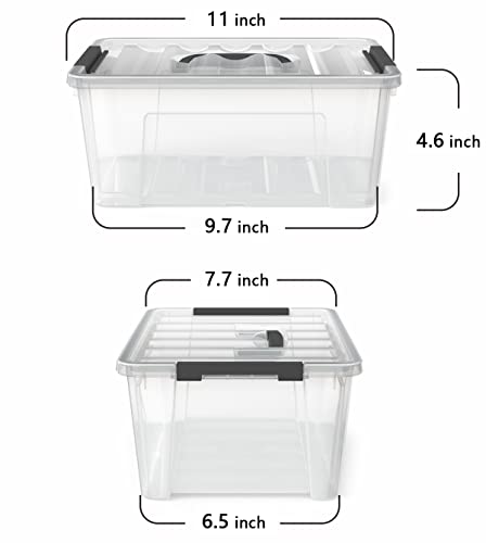 WYT Clear Storage Latch Bins, 6-Pack Storage Organizer Box with Handle and Lids, 5-Litre WYT Clear Storage Latch Bins, 6-Pack Storage Organizer Box with Handle and Lids, 5-Litre