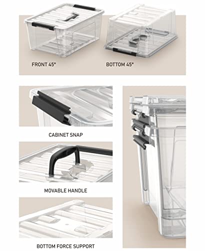 WYT Clear Storage Latch Bins, 6-Pack Storage Organizer Box with Handle and Lids, 5-Litre WYT Clear Storage Latch Bins, 6-Pack Storage Organizer Box with Handle and Lids, 5-Litre