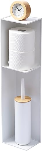 Yamazaki Home Organizer Steel | Toilet Paper Stocker, One Size, White