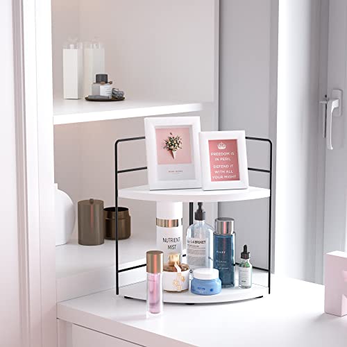 ZGO 2-Tier Bathroom Counter Organizer, Corner Skincare Organizers, Bathroom Organizer Countertop, Makeup Organizer for Vanity Storage, Bathroom...