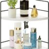 ZGO 2-Tier Bathroom Counter Organizer, Corner Skincare Organizers, Bathroom Organizer Countertop, Makeup Organizer for Vanity Storage, Bathroom...