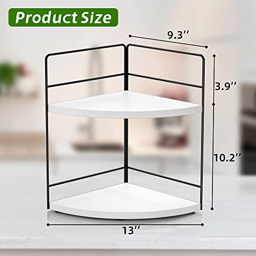ZGO 2-Tier Bathroom Counter Organizer, Corner Skincare Organizers, Bathroom Organizer Countertop, Makeup Organizer for Vanity Storage, Bathroom...